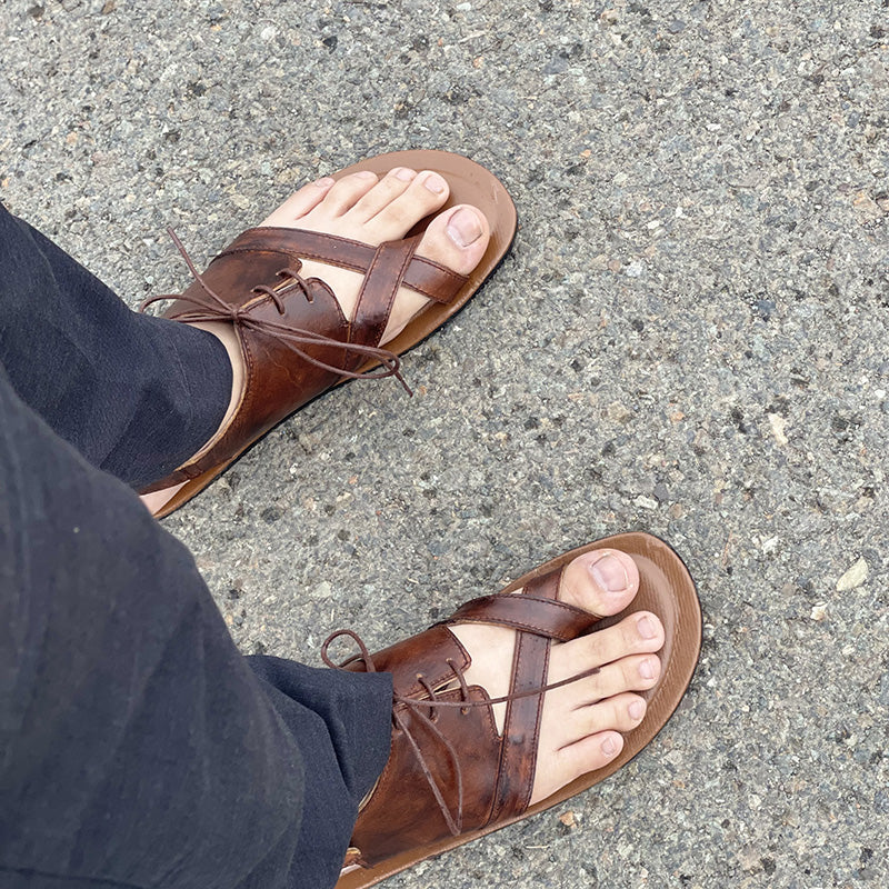 Degora Slides Handmade leather Brown 2222