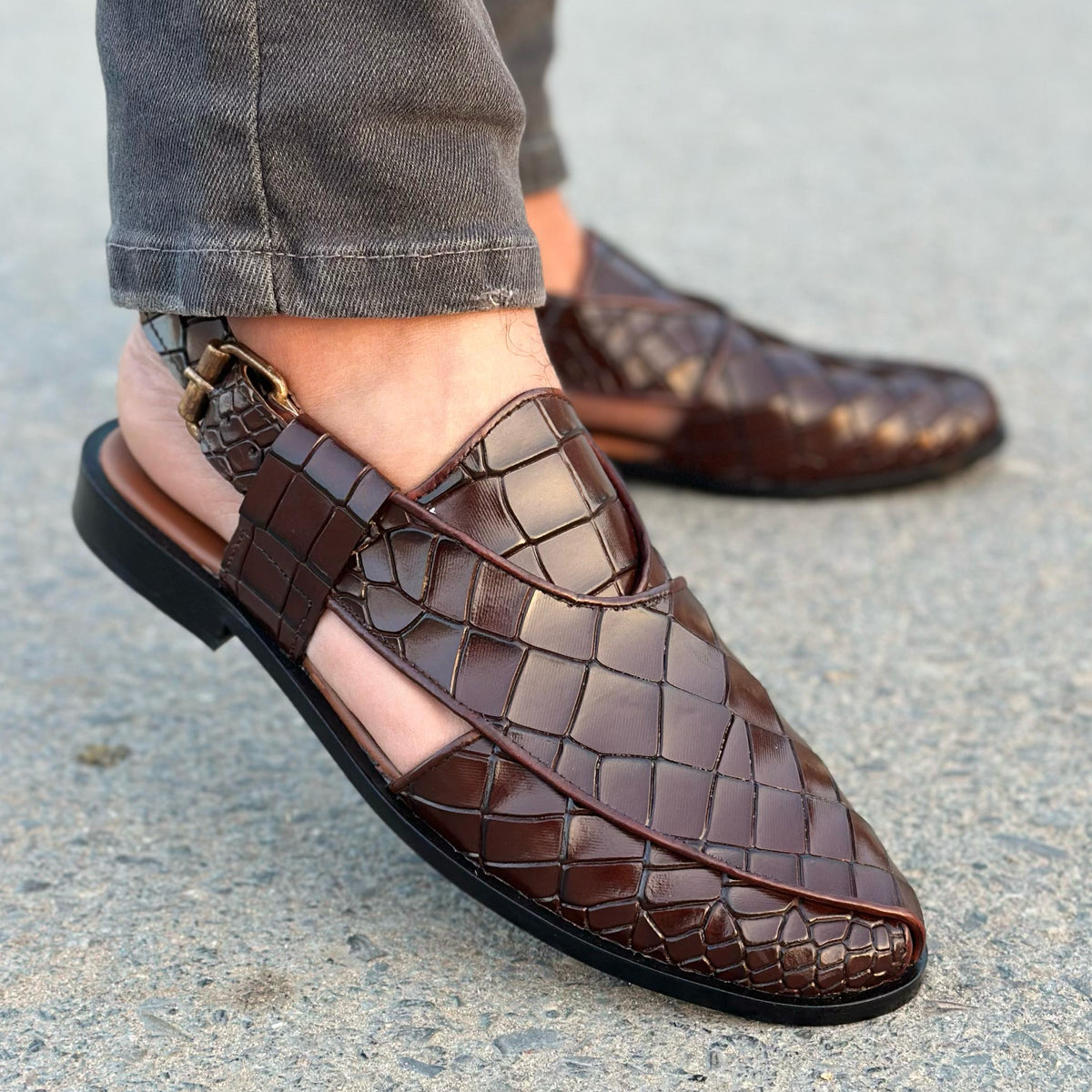 Handmade Brown Peshawari Kheri