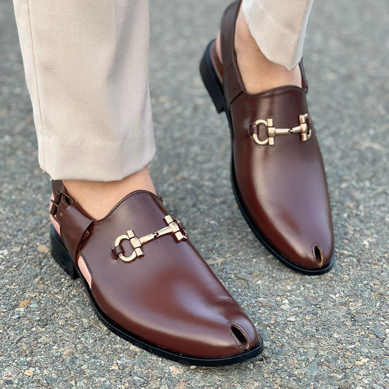 Degora Slides Handmade leather  Brown 157