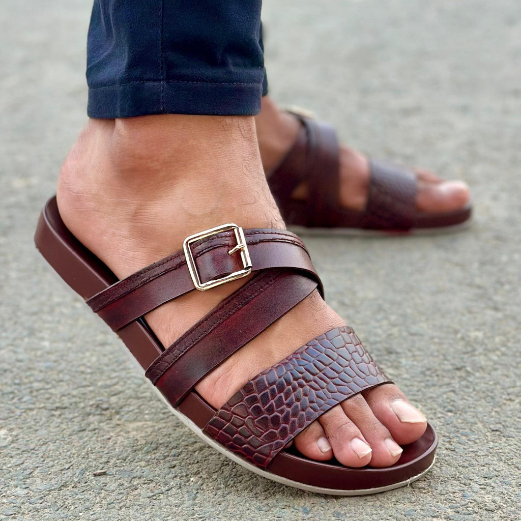 Arino Brown Slippers for Men