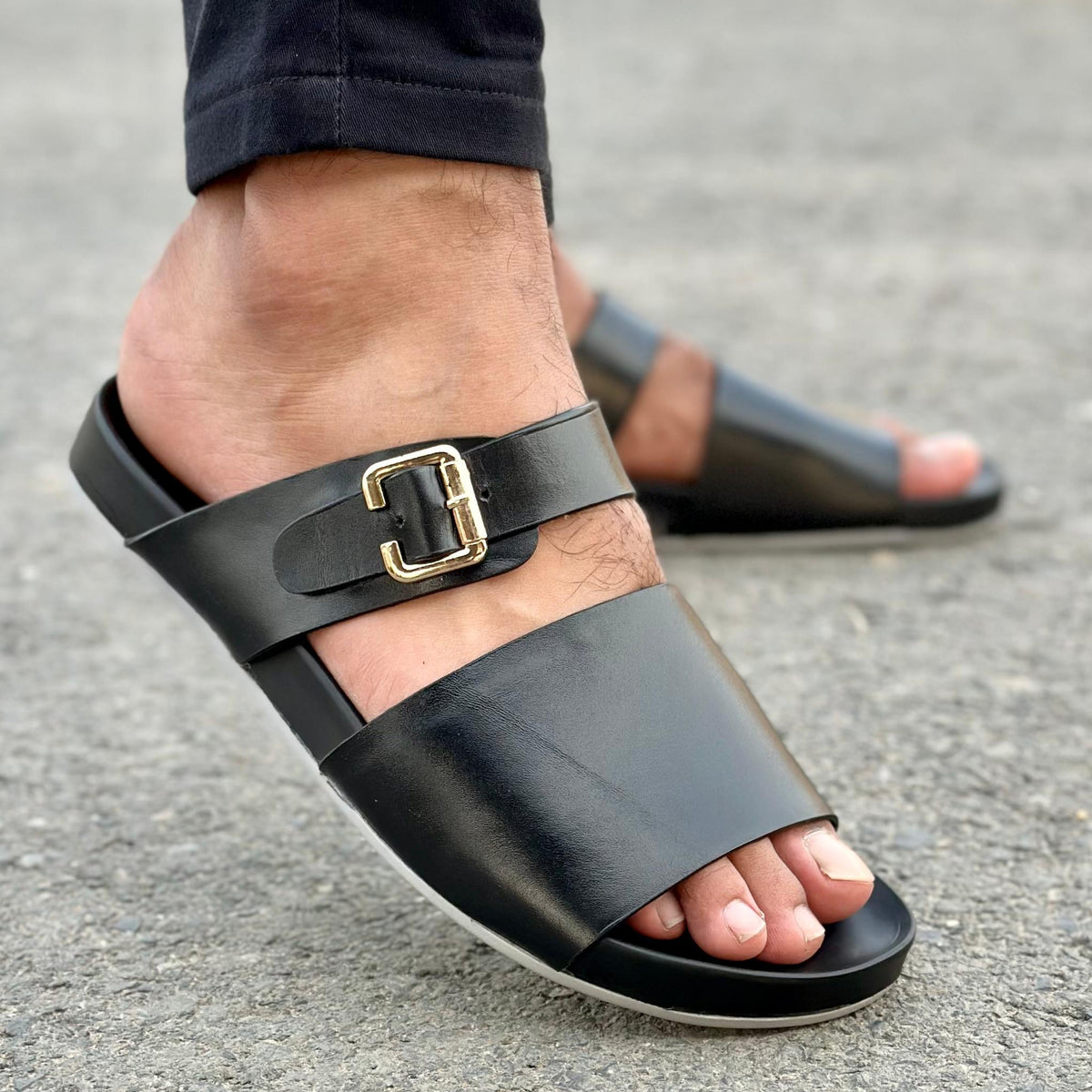 Briksto Black Slippers for Men