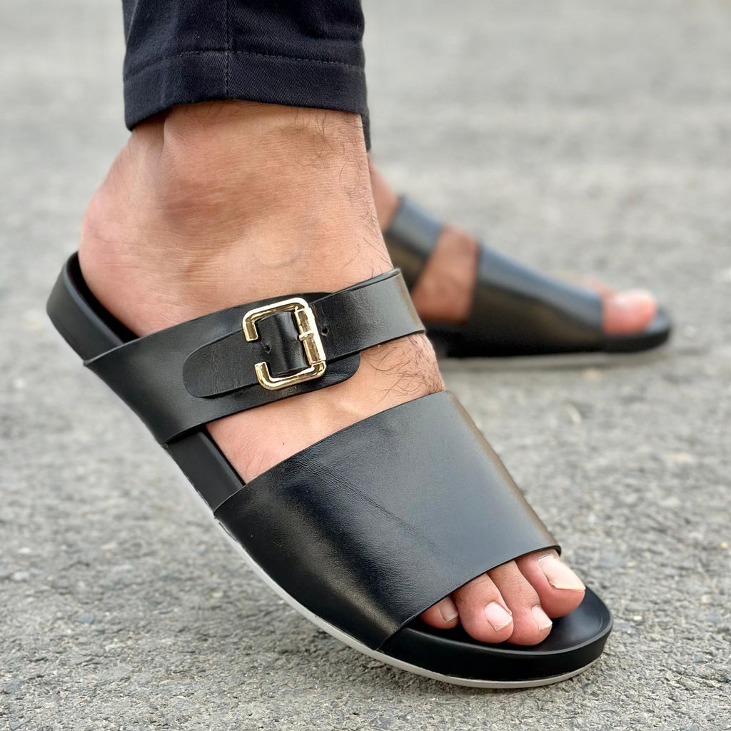 Briksto Black Slippers for Men