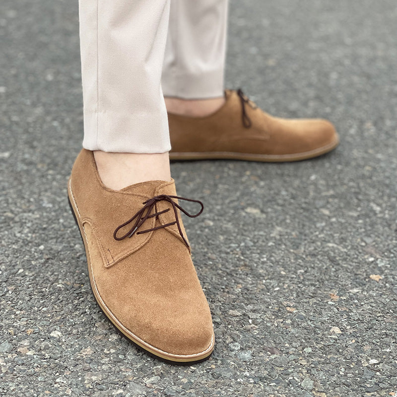 brown suede casual loafers