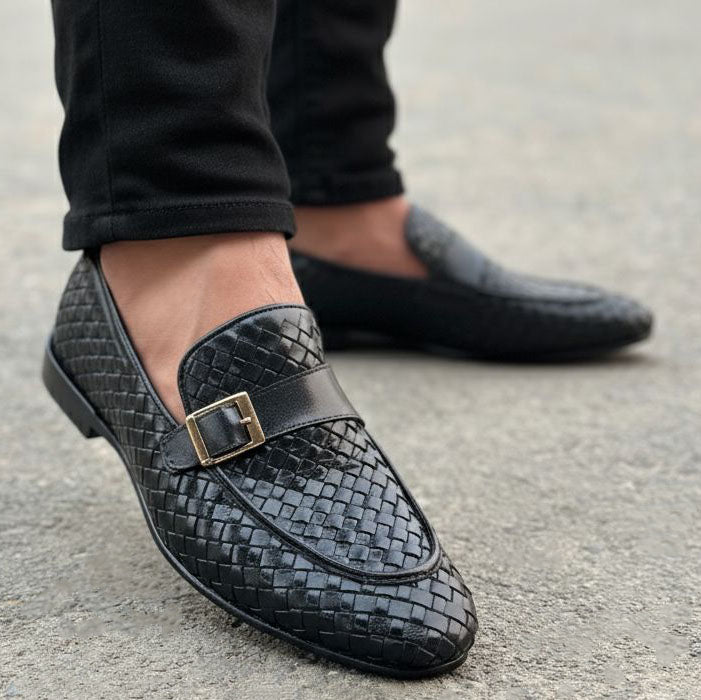 Buy FullKnot Black Formal Shoes Online