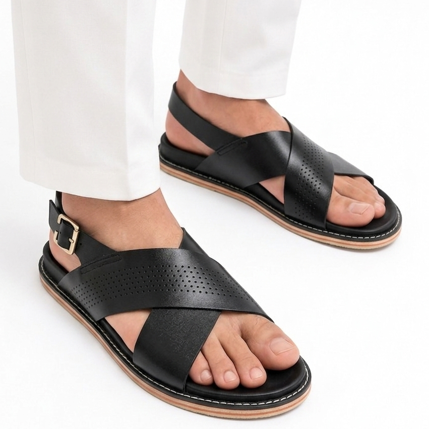 Ledger Blk Sandals-2787