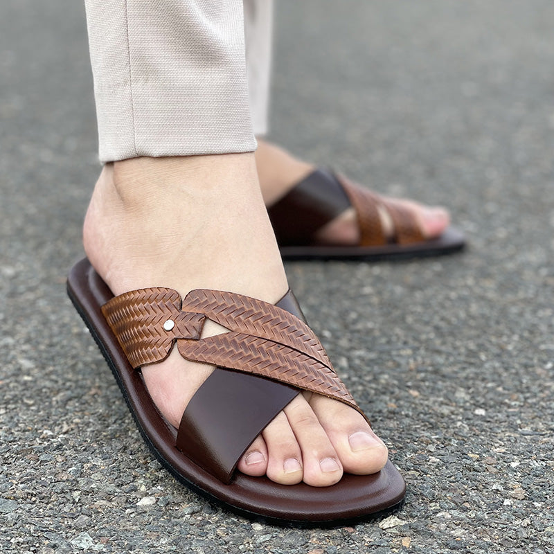 Degora Slides Handmade leather  Brown 2365