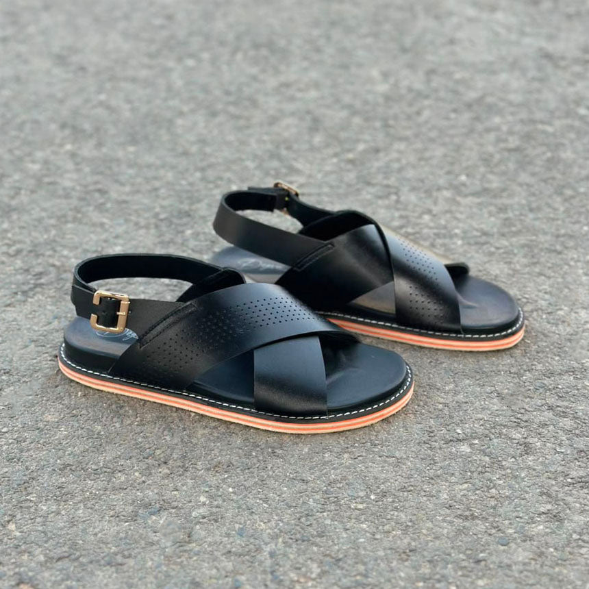Ledger Blk Sandals-2787