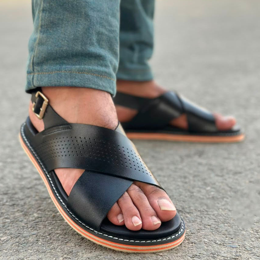 Ledger Blk Sandals-2787