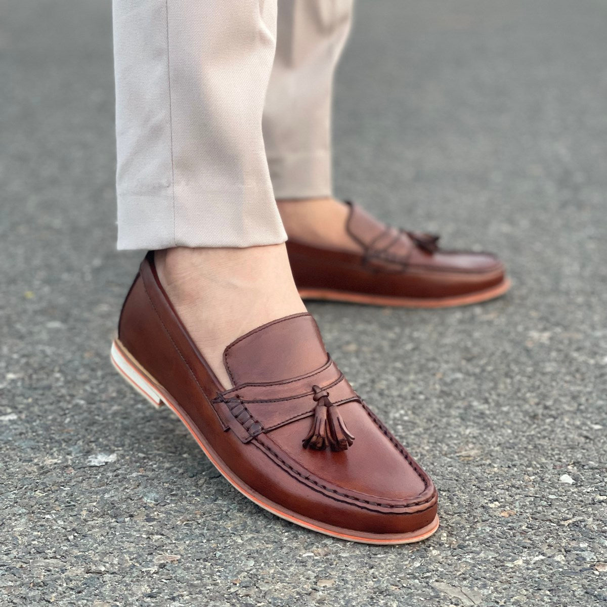 Formal Shoes Handmade leather Brown Loafer 2404