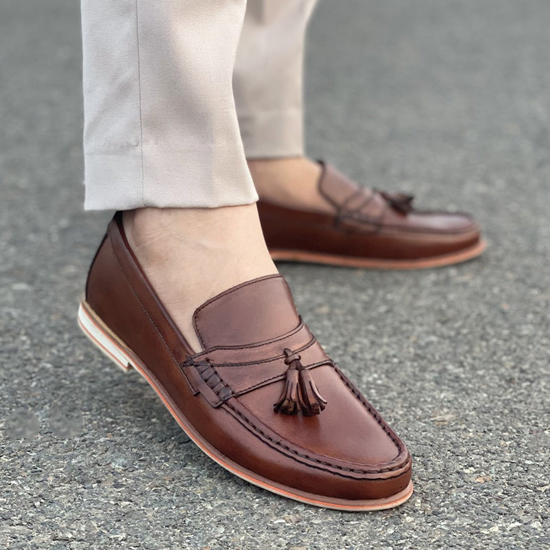 Formal Shoes Handmade leather Brown Loafer 2404