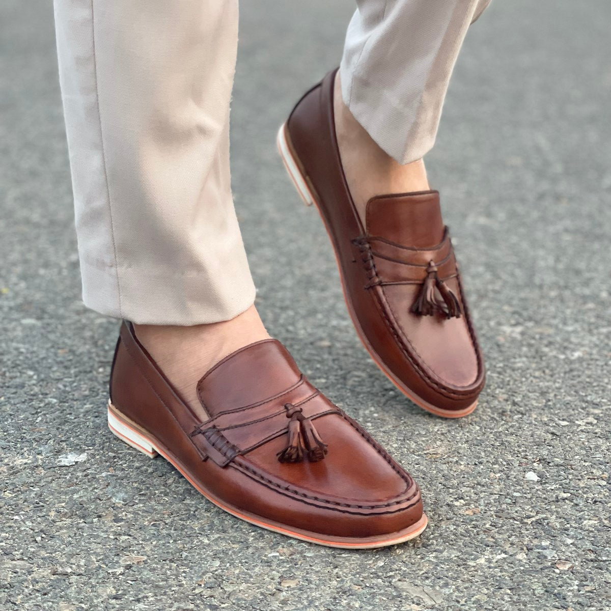 Formal Shoes Handmade leather Brown Loafer 2404