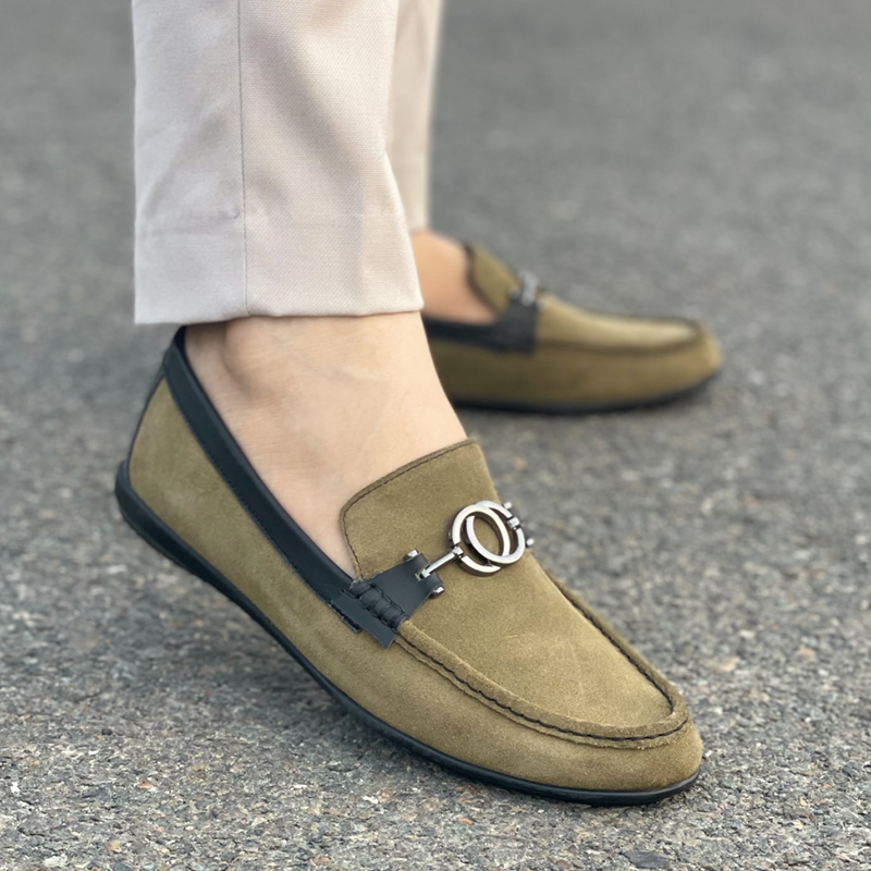 Loafer Shoes Handmade leather Green  2398