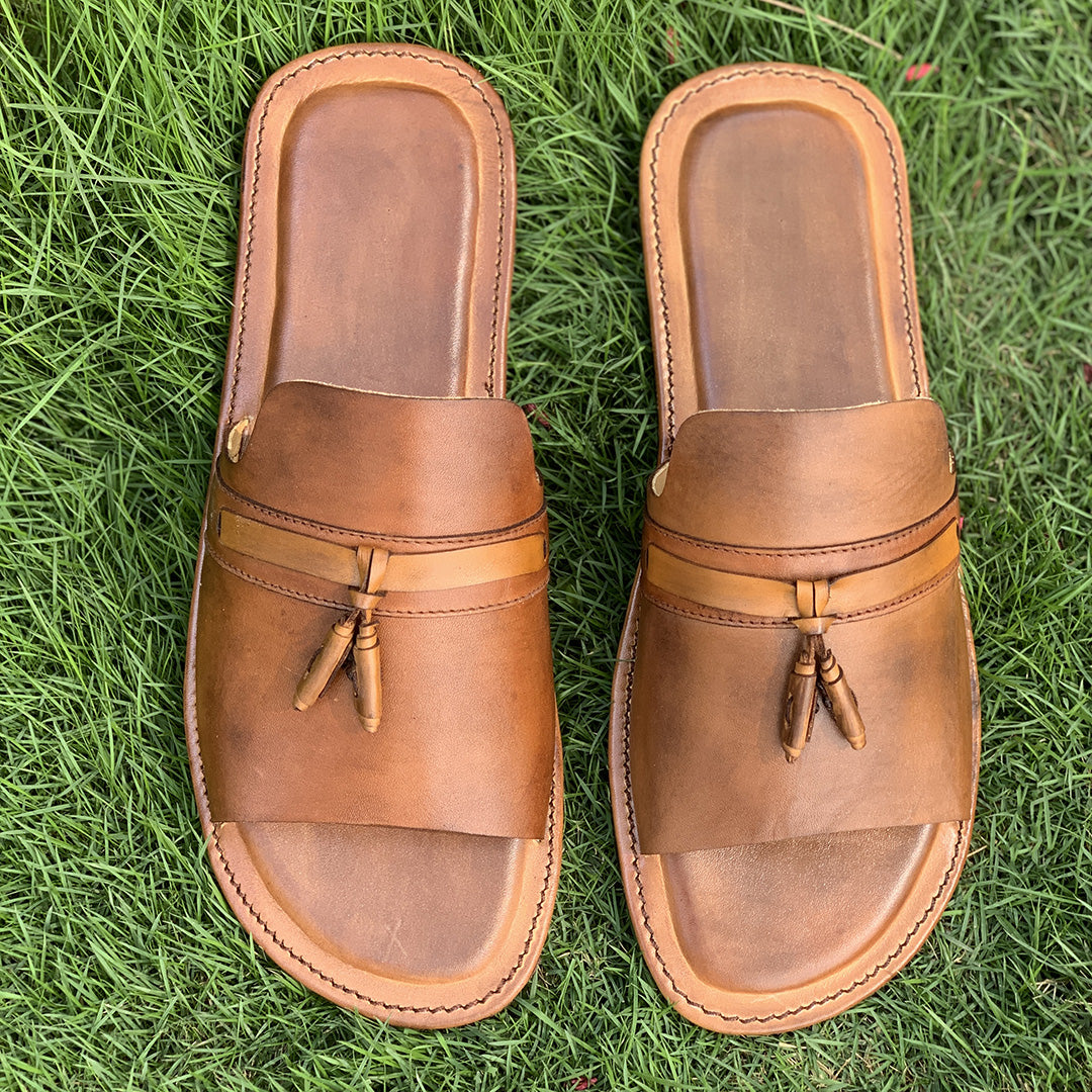Degora Slides Handmade leather  Brown 149