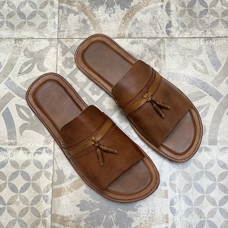 Degora Slides Handmade leather  Brown 149