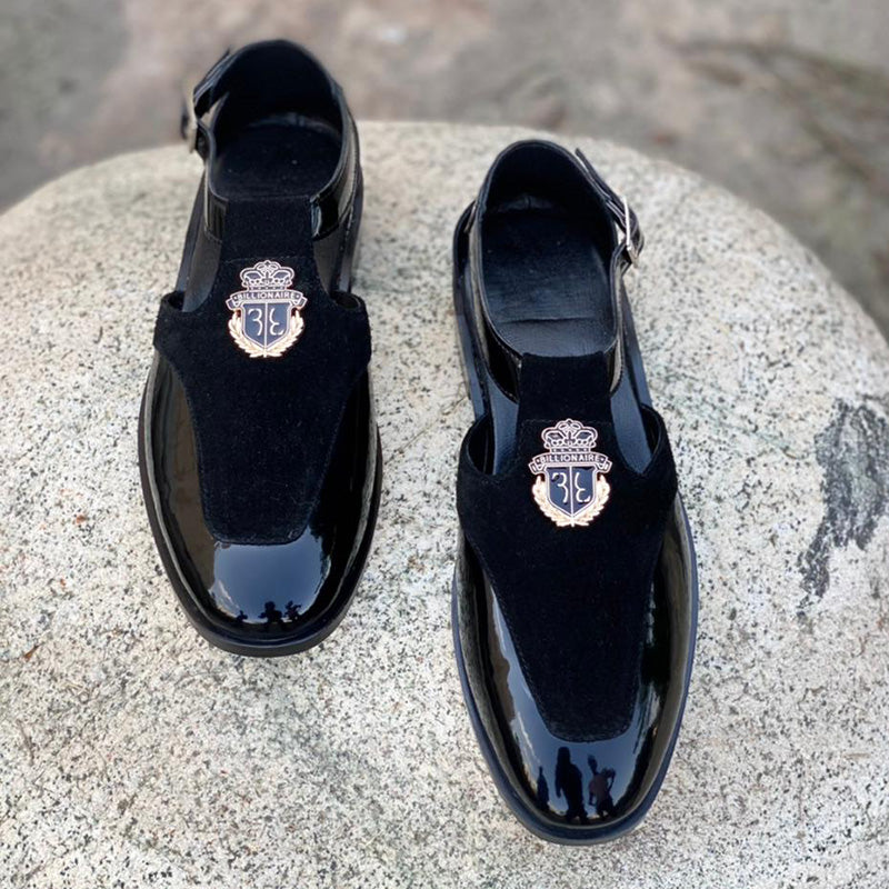 Degora Slides Handmade leather  Black 173