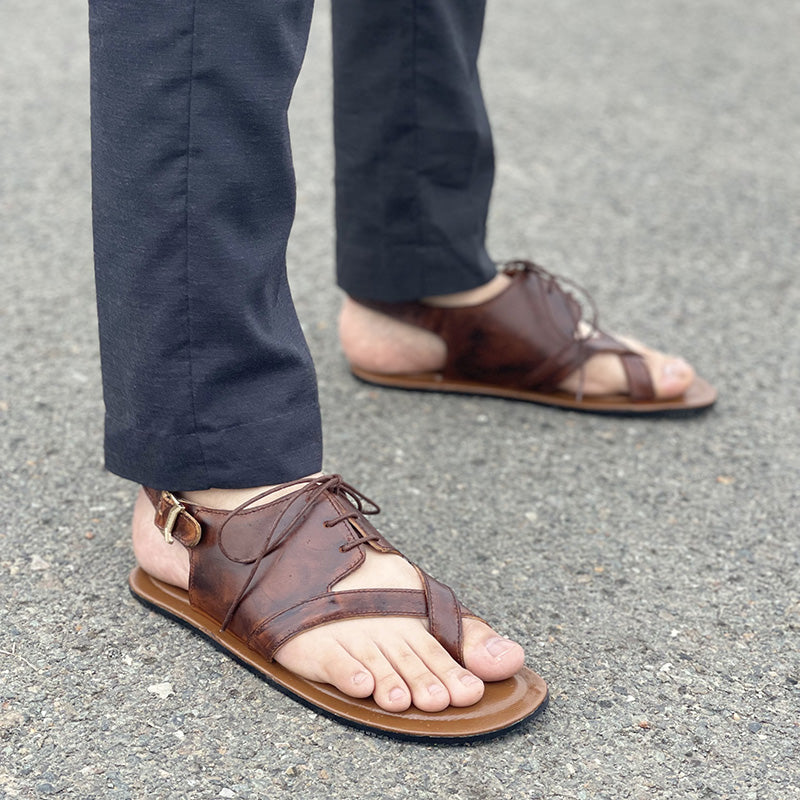 Degora Slides Handmade leather  Brown  2222