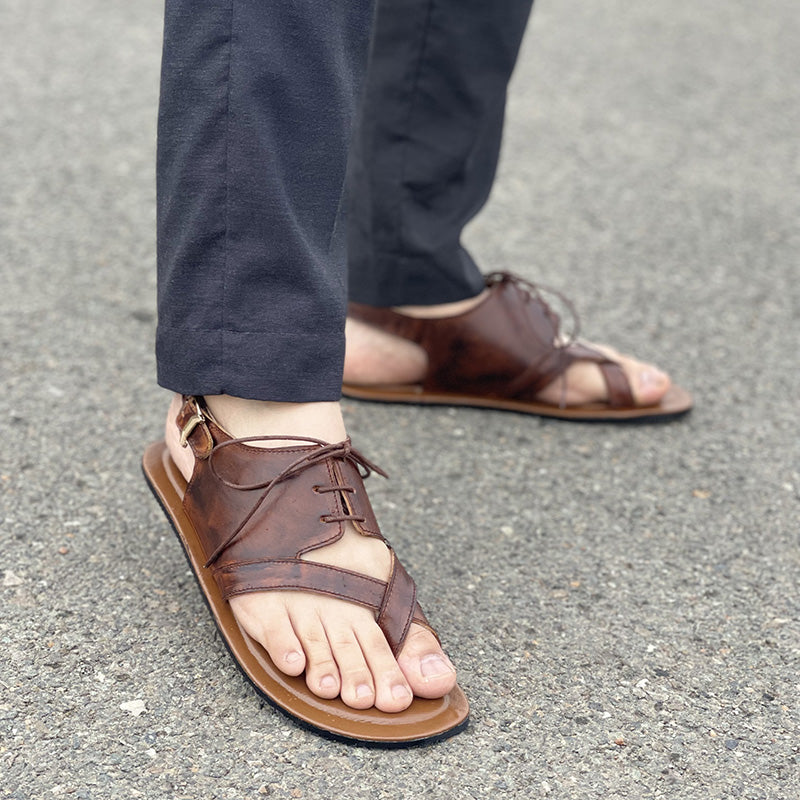 Degora Slides Handmade leather  Brown  2222