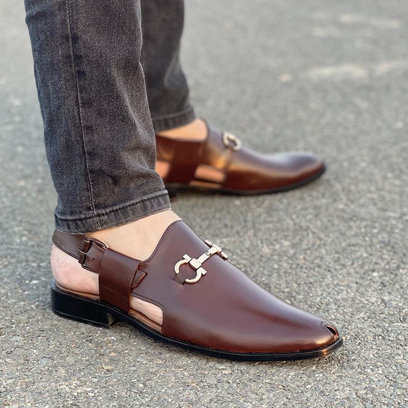 Degora Slides Handmade leather  Brown 157