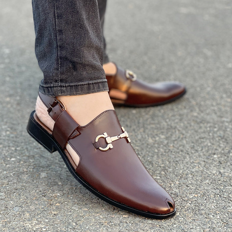 Degora Slides Handmade leather  Brown 157
