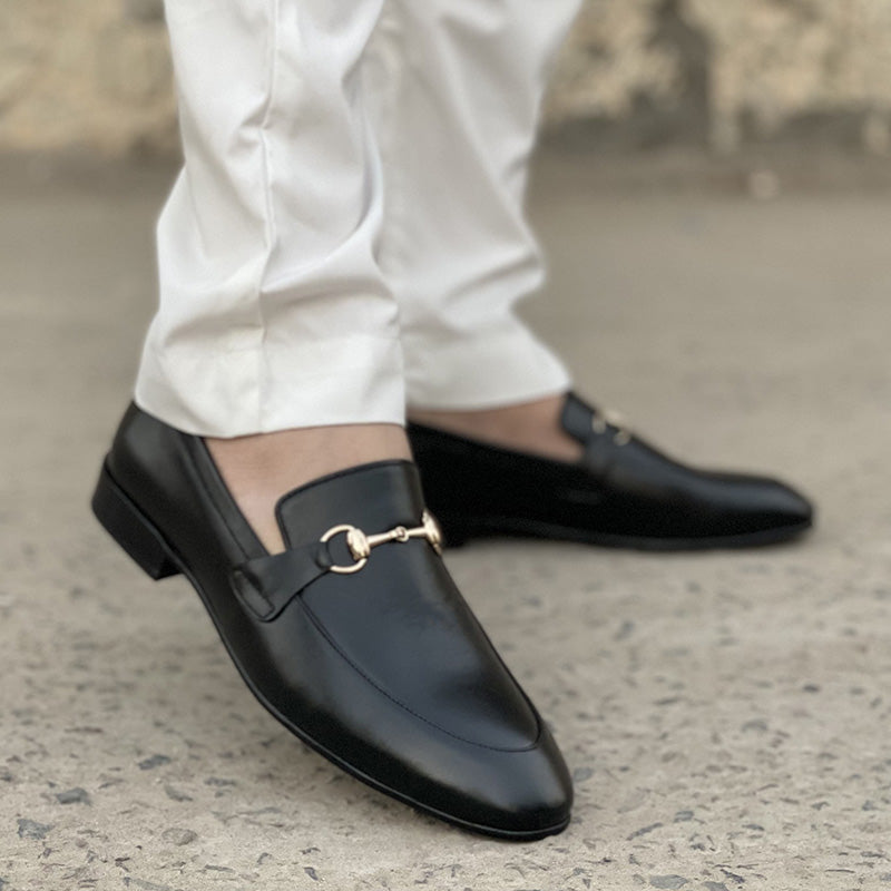 black formal handmade shoes 