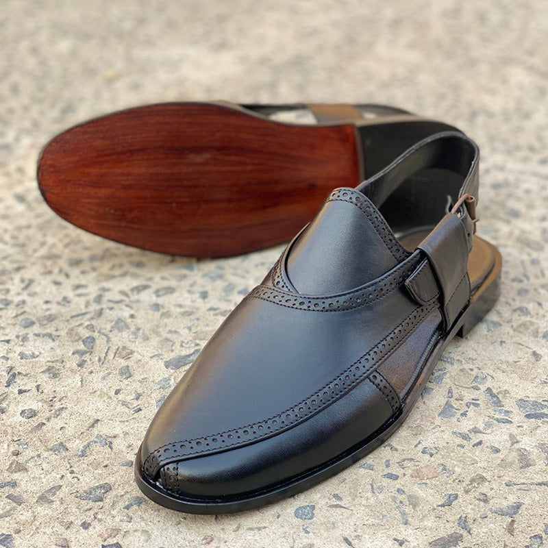 Kheri/Peshawari Chappal-174 Black